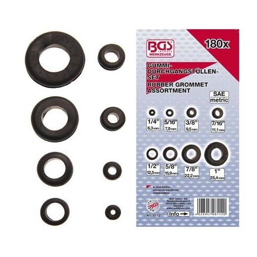 Assortiment doorvoer tules INCH maten 180 stuks