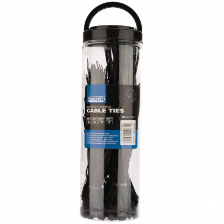 Kabelbandjes tie wraps assortiment 650 delig