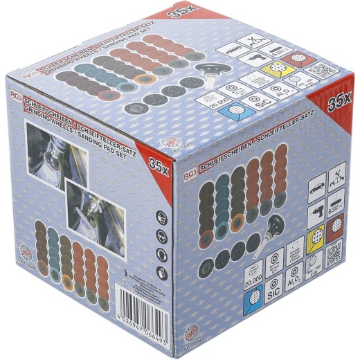 Quick-lock schuur en polijstset 35 delig