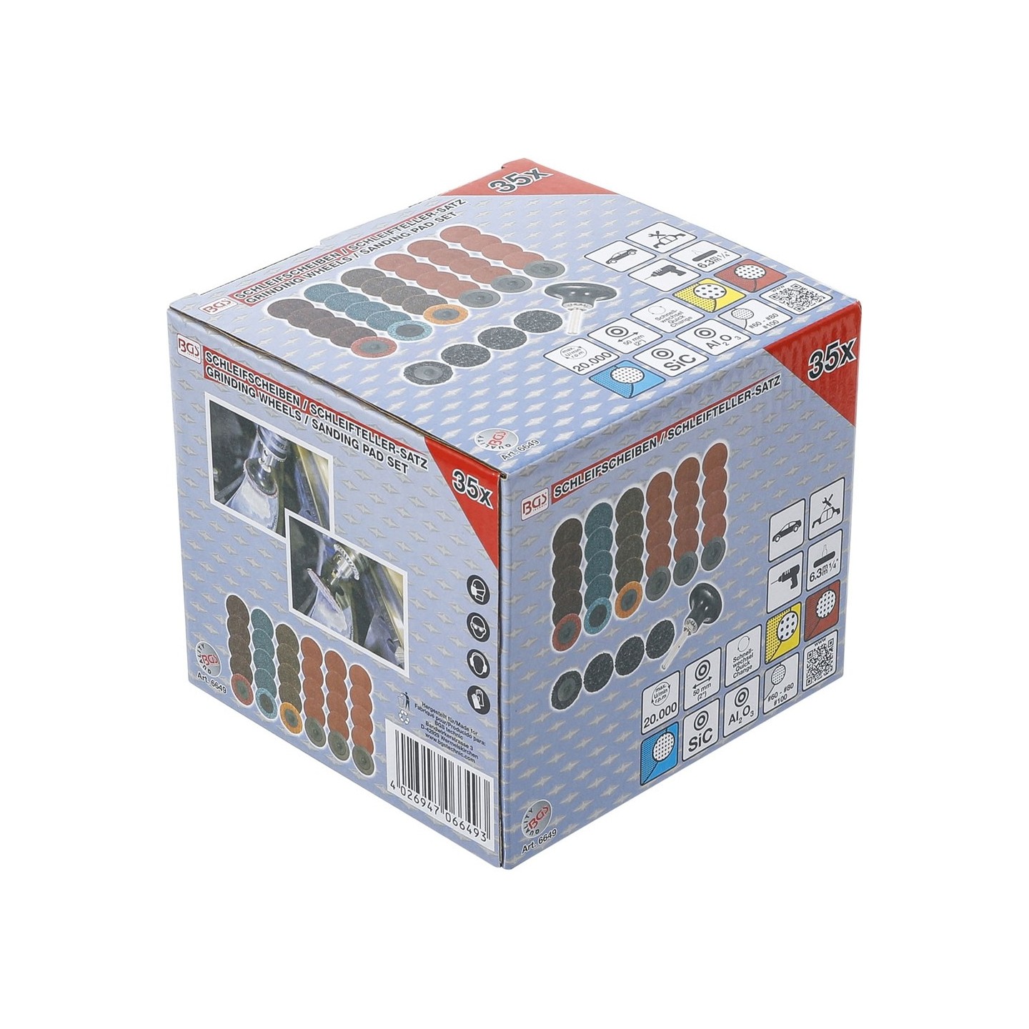 Quick-lock schuur en polijstset 35 delig