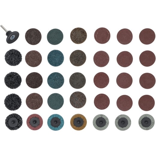 Quick-lock schuur en polijstset 35 delig