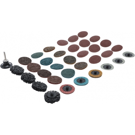 Quick-lock schuur en polijstset 35 delig