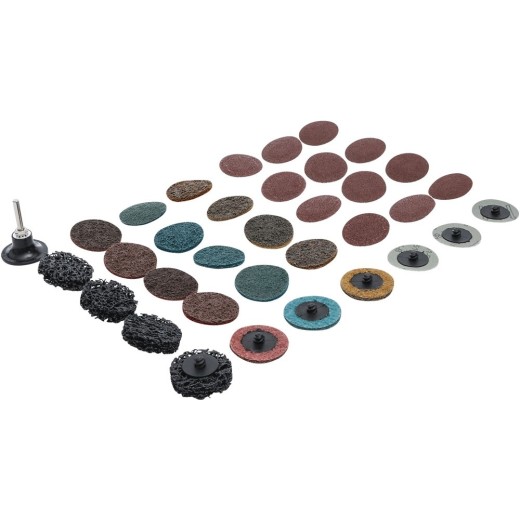 Quick-lock schuur en polijstset 25 delig