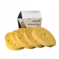 Assortiment schuurschijven Geel ø150mm 15 gaten - 100 vellen - Finixa