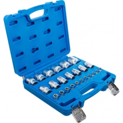 Doppenset, zeskant | 6,3 mm (1/4"), 12,5 mm (1/2")  Inchmaten 24-dlg.