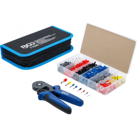 Krimptang voor adereindhulzen 0,25 - 10 mm² | met assortiment adereindhulzen 0,5 - 10 mm²