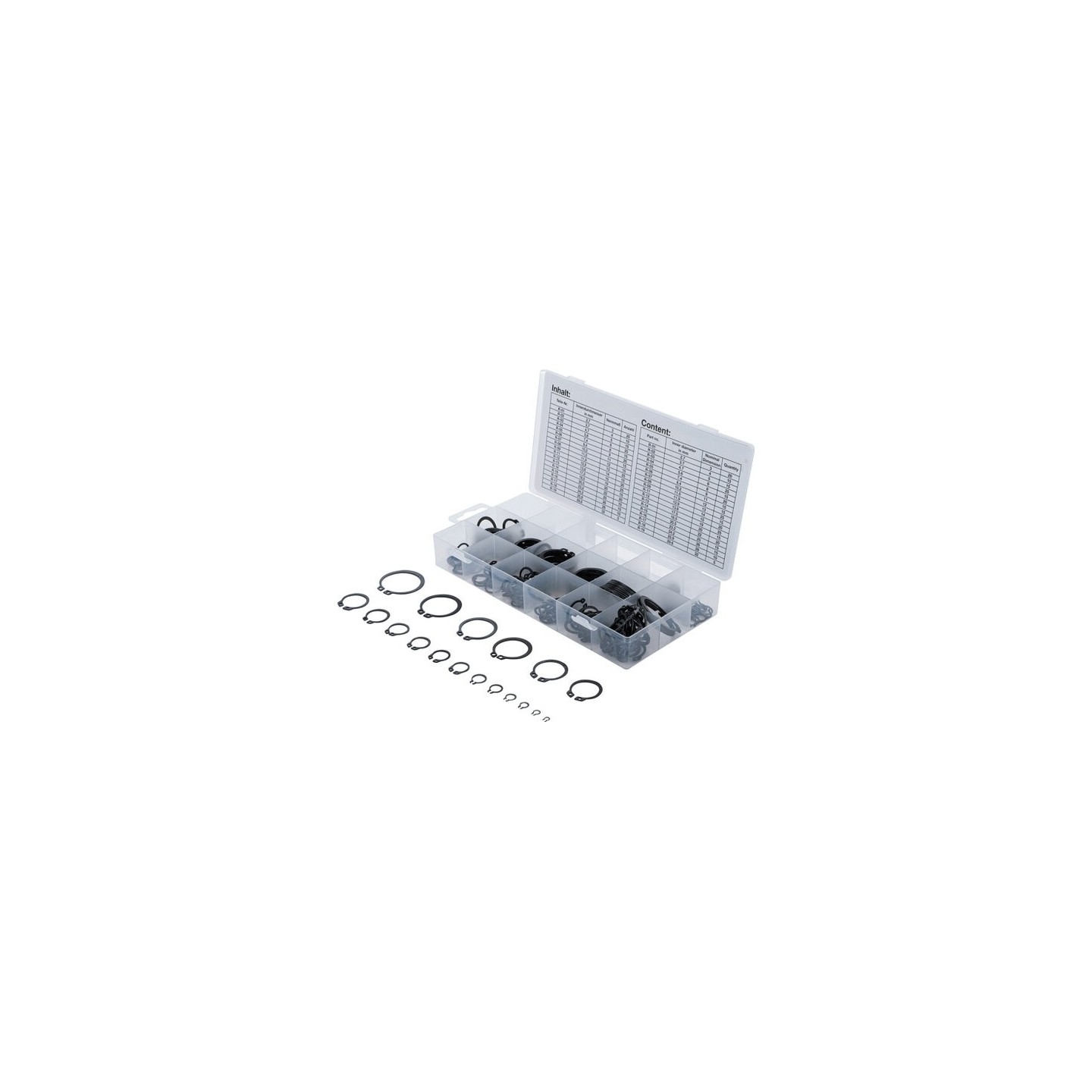 Assortiment borgring/circlip buitenwerks INCH 300 st.