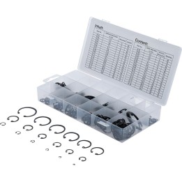 Assortiment borgring/circlip buiten/binnen metrisch 225 st.