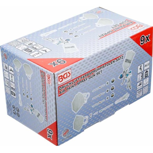 Verfspuit met 3 nozzle sets BGS 70048