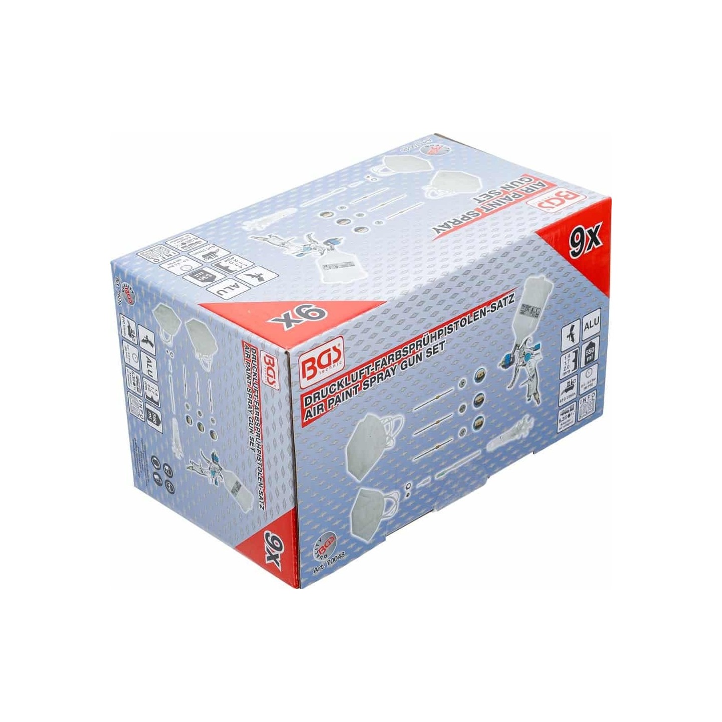 Verfspuit met 3 nozzle sets BGS 70048