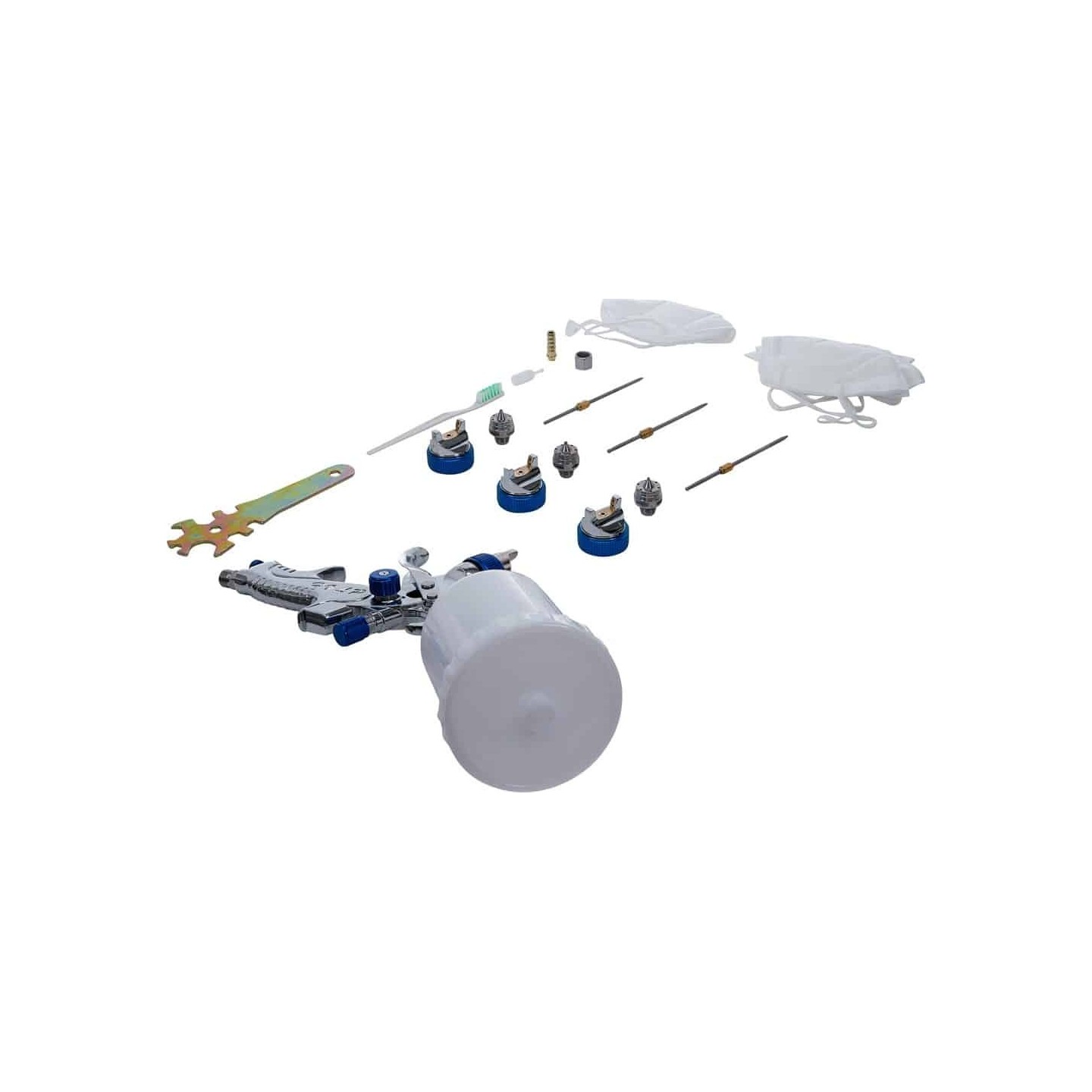 Verfspuit met 3 nozzle sets BGS 70048