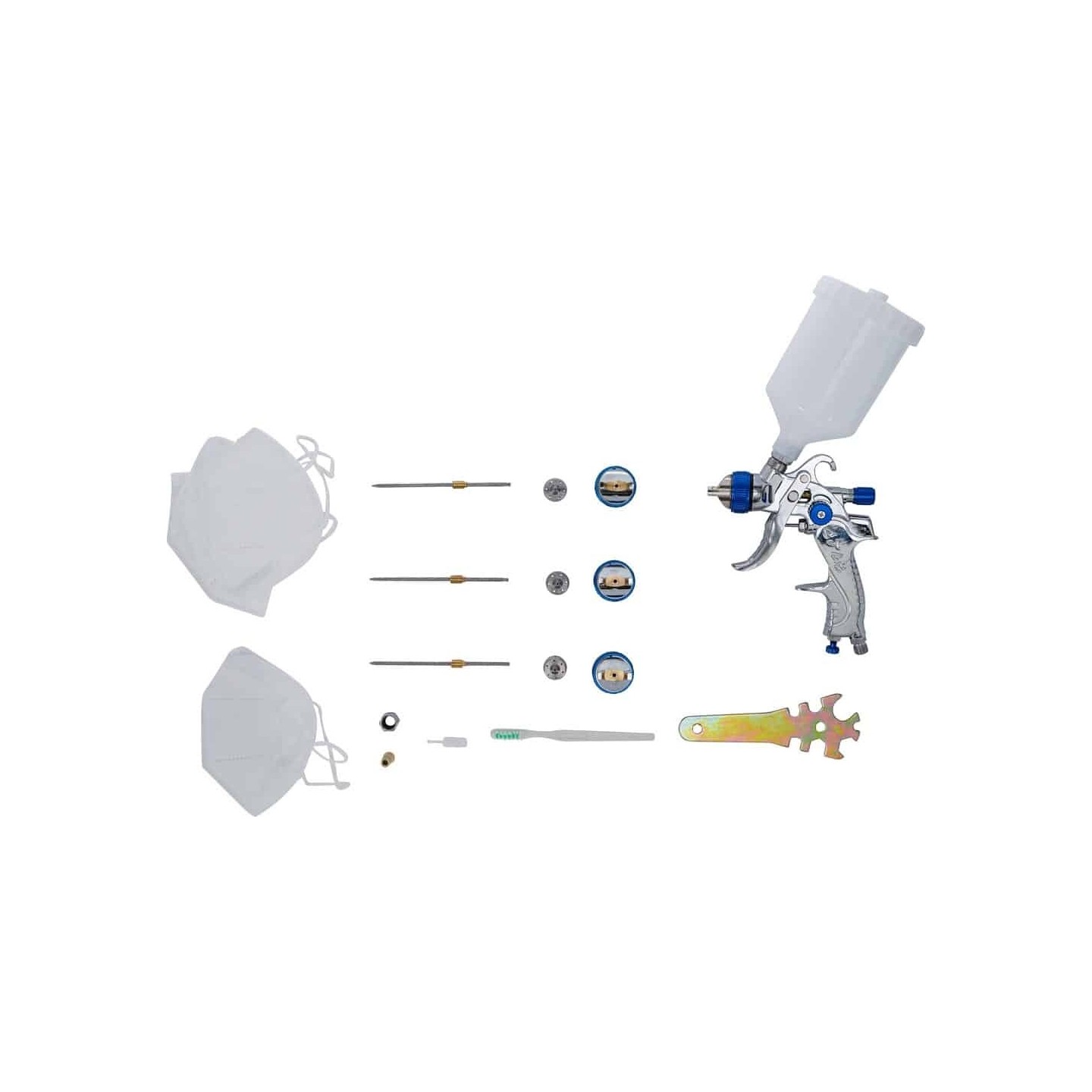 Verfspuit met 3 nozzle sets BGS 70048