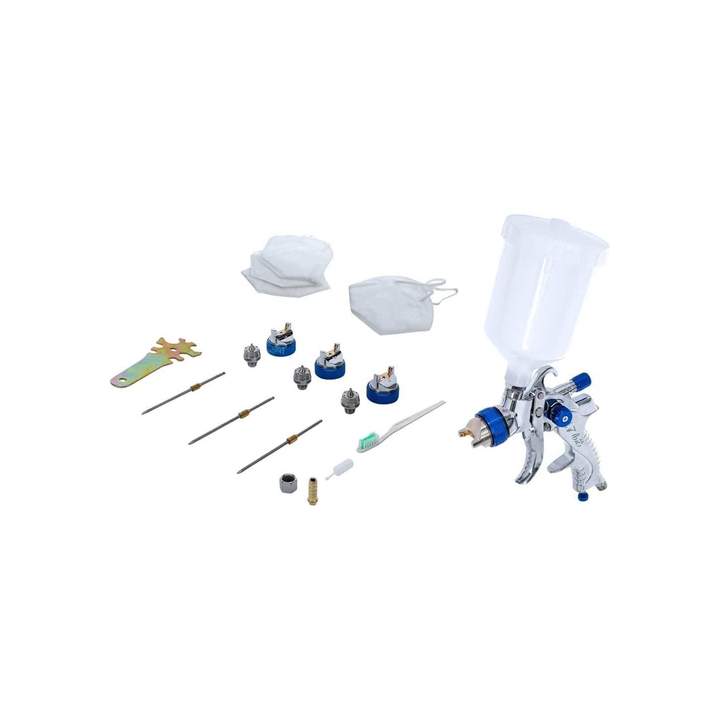 Verfspuit met 3 nozzle sets BGS 70048