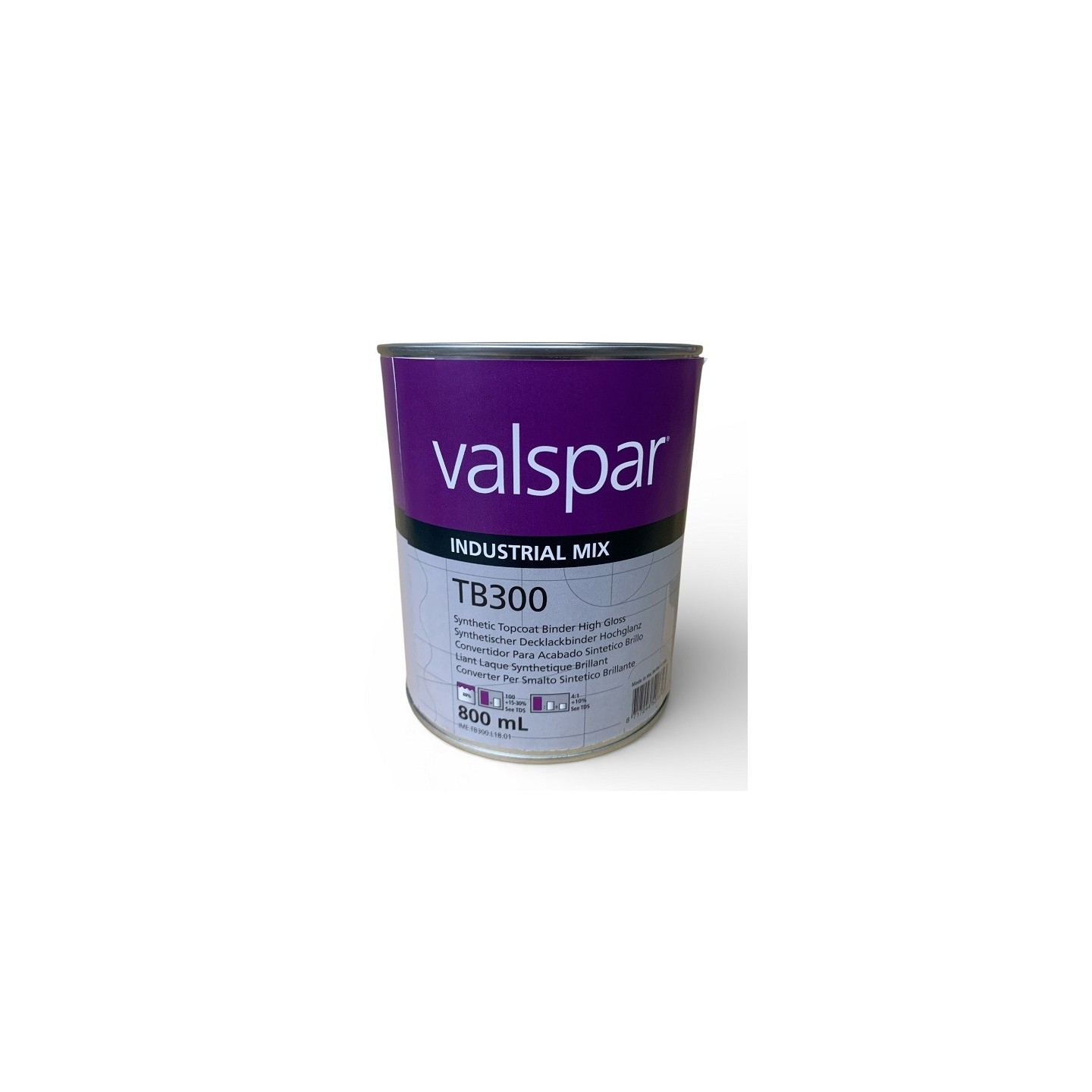 0.8L Synthetic Topcoat binder Performance high gloss TB300 Valspar VIM