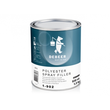 1-902 Polyester Spray Filler 1.5 kg De Beer
