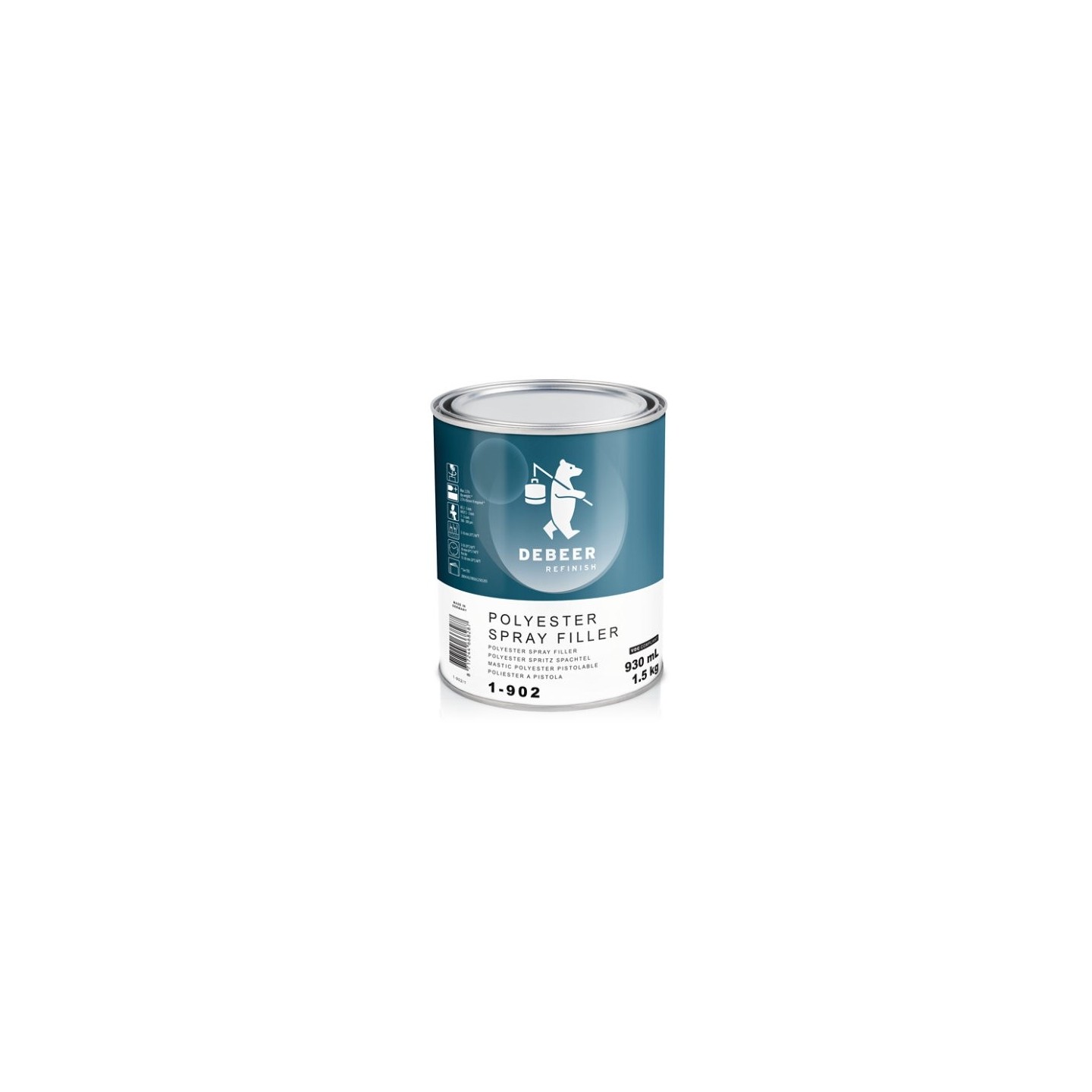 1-902 Polyester Spray Filler 1.5 kg De Beer