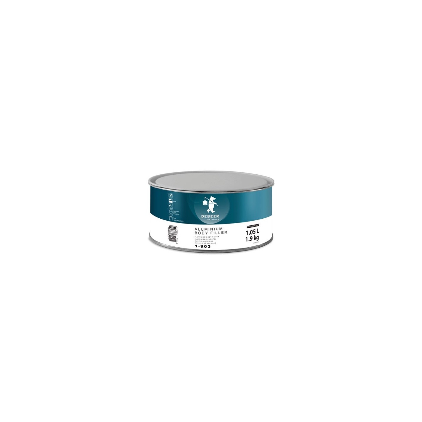 1-903 Aluminium Body Filler 1.9 kg De Beer