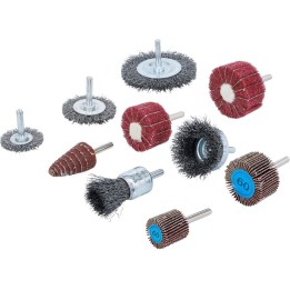 Set borstel- en schuurlamellenschijven, 10-delig BGS