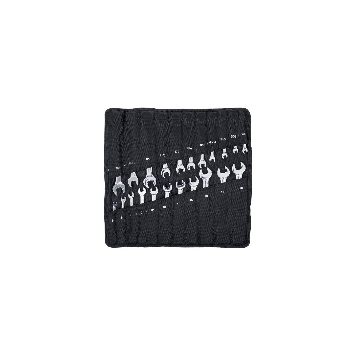 Ring/steeksleutel set 12-delig INCH maten
