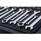 Ratelring-steeksleutel set | metrisch / Inch Maten | 22-delig BGS 30010