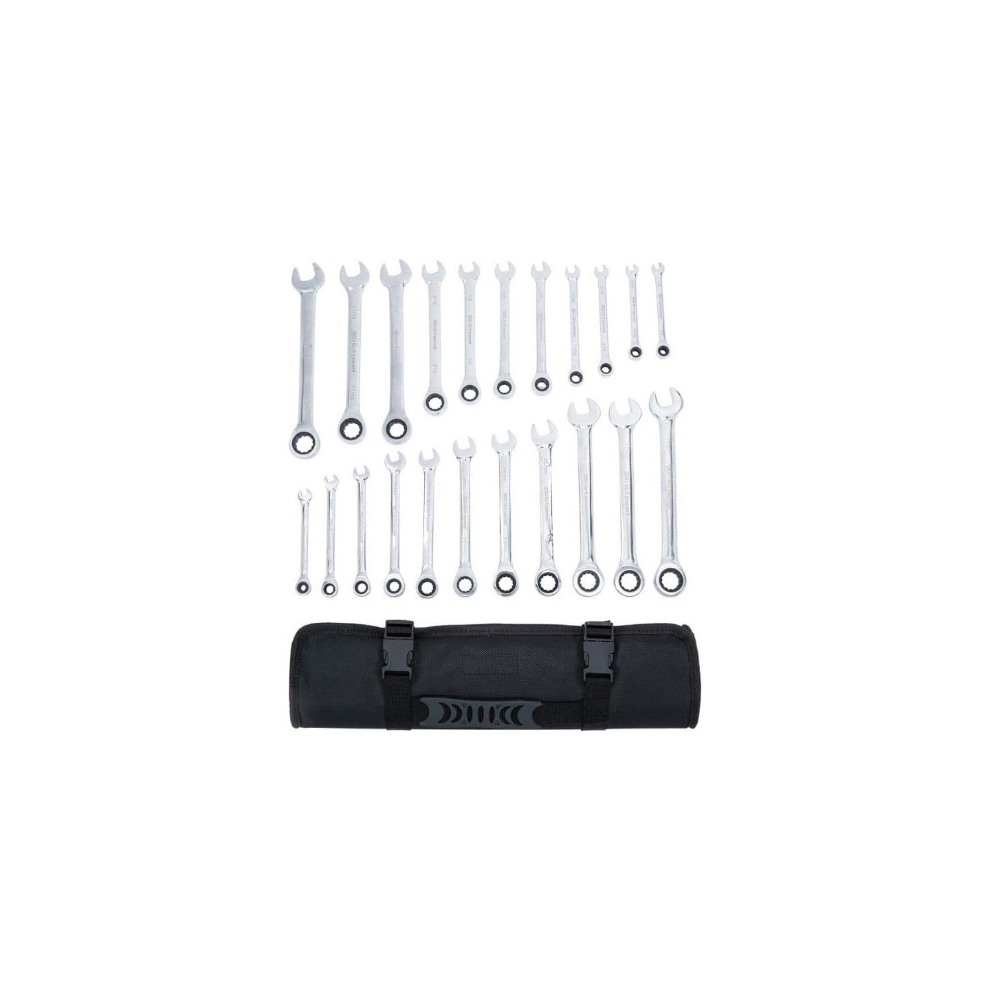 Ratelring-steeksleutel set | metrisch / Inch Maten | 22-delig BGS 30010