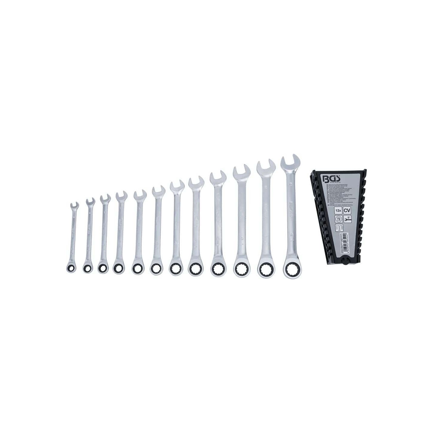 Ratelring-steeksleutel set , metrisch,  12-delig BGS 6544