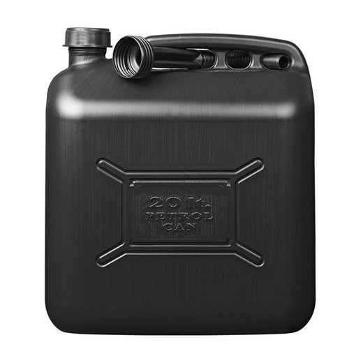 JERRYCAN KUNSTSTOF UN-GEKEURD Zwart 20 Liter
