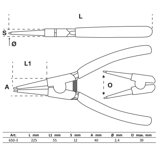 Circlip tang Uitwendig  - LASER TOOLS
