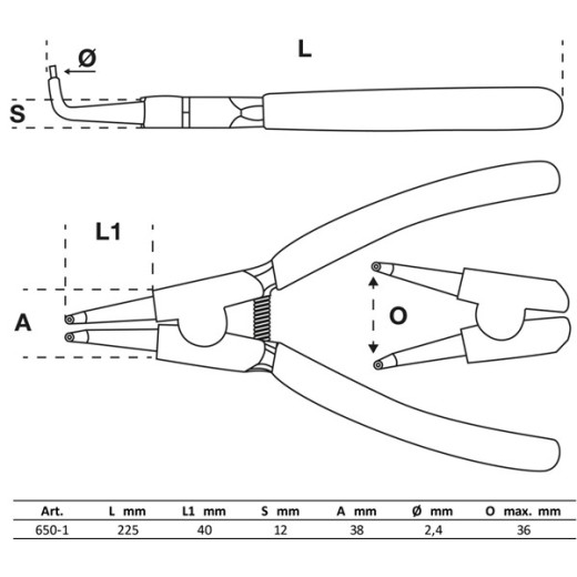 Circlip tang Uitwendig Haaks  - BGS