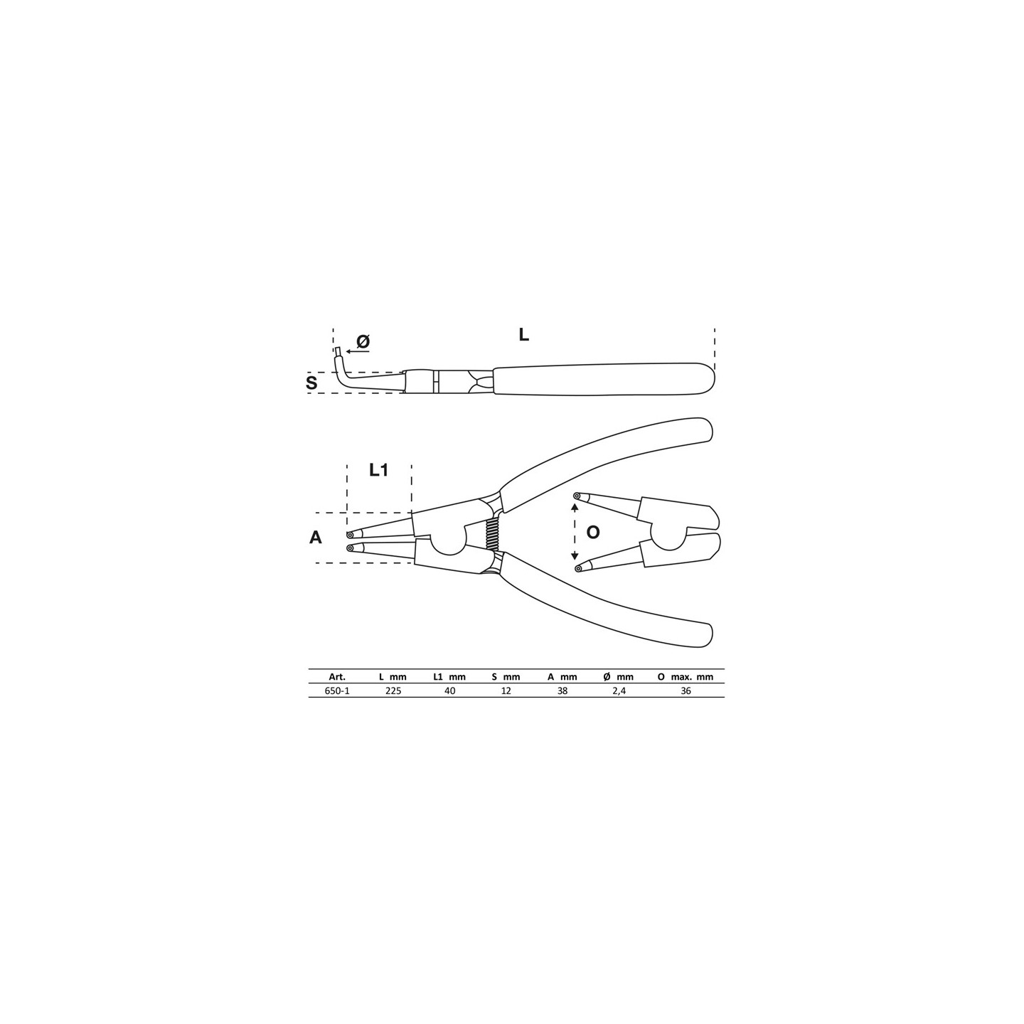 Circlip tang Uitwendig Haaks  - BGS