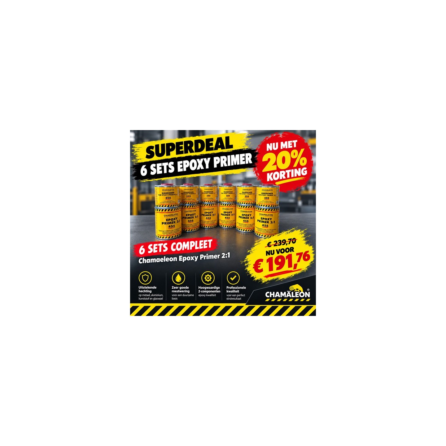 Superdeal 455 Epoxyprimer - 6 Sets van 1,5 liter Chamäleon