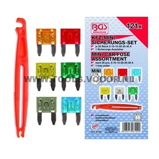 Assortiment zekeringen MINI 121-delig