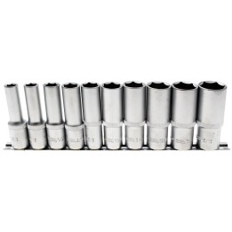 Doppenset 1/2" 10-delig LANGE UITVOERING INCH MATEN