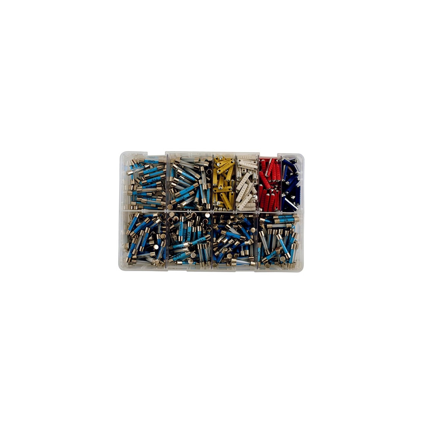 Assortiment zekeringen glas en keramisch - 480 delig