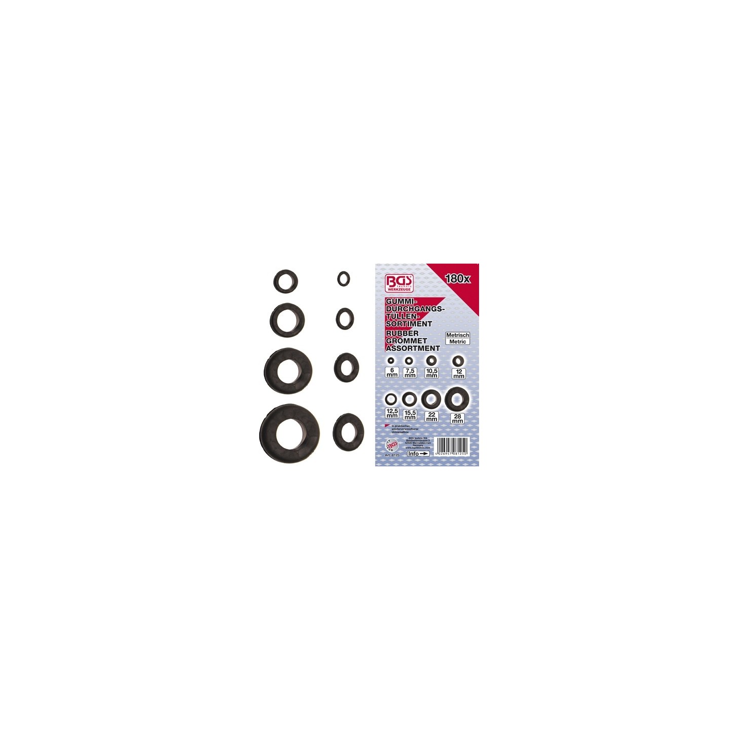 Assortiment doorvoer tules INCH maten 180 stuks