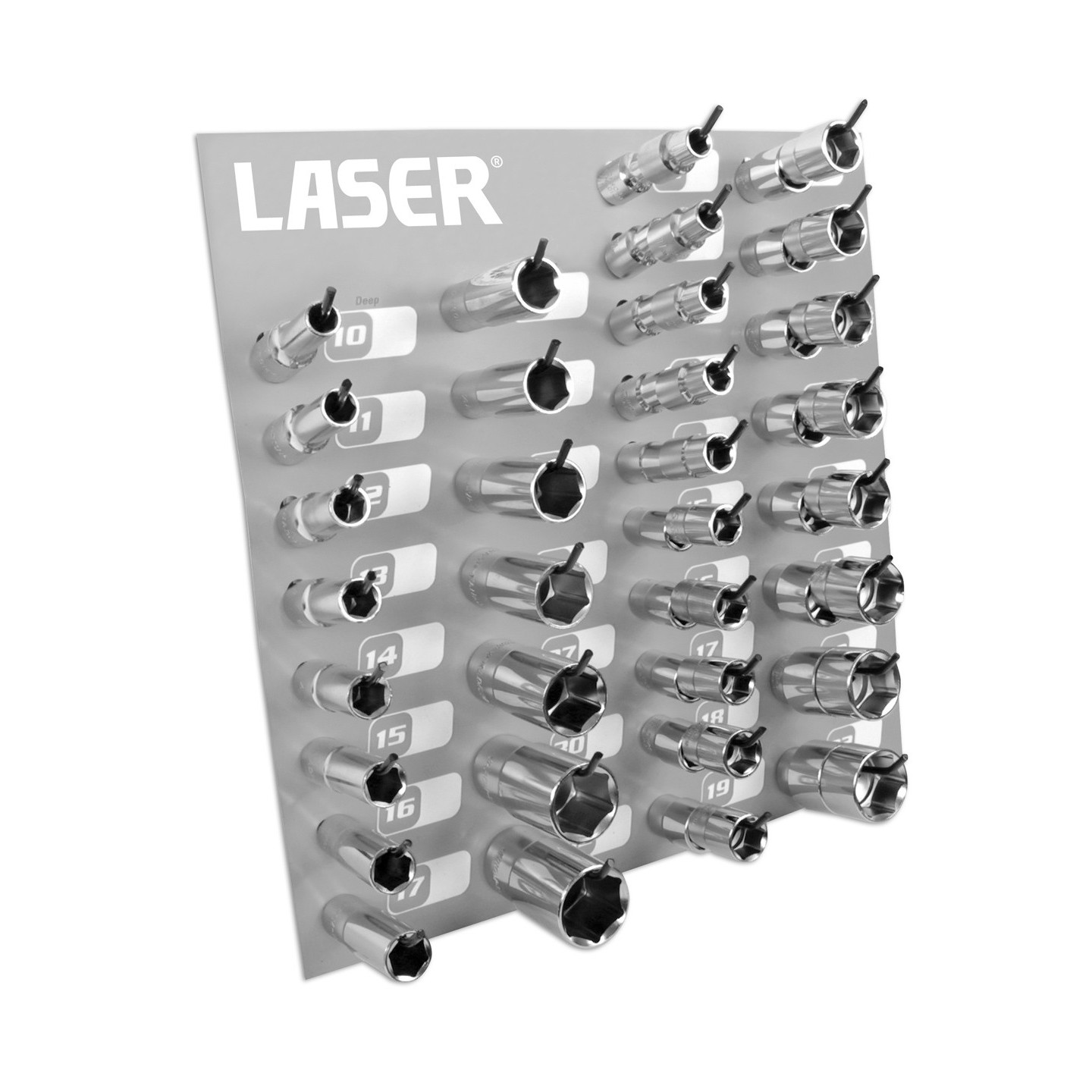 Doppenset 1/2" 10-delig LANGE UITVOERING INCH MATEN