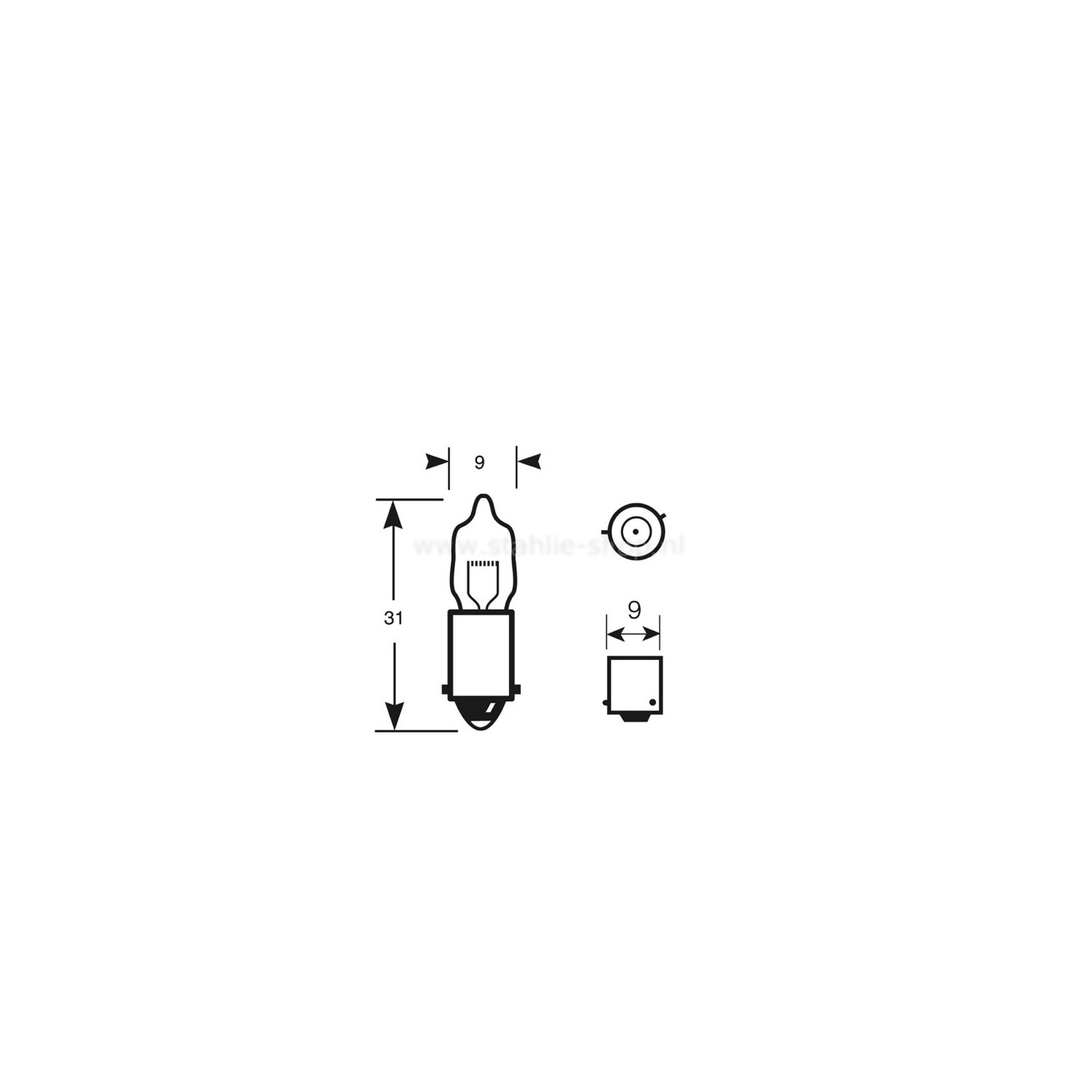 Lamp 12v 6W H6W BAY9s