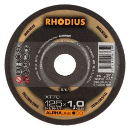 Doorslijpschijf vlak diam. 125mm 1mm dik Rhodius