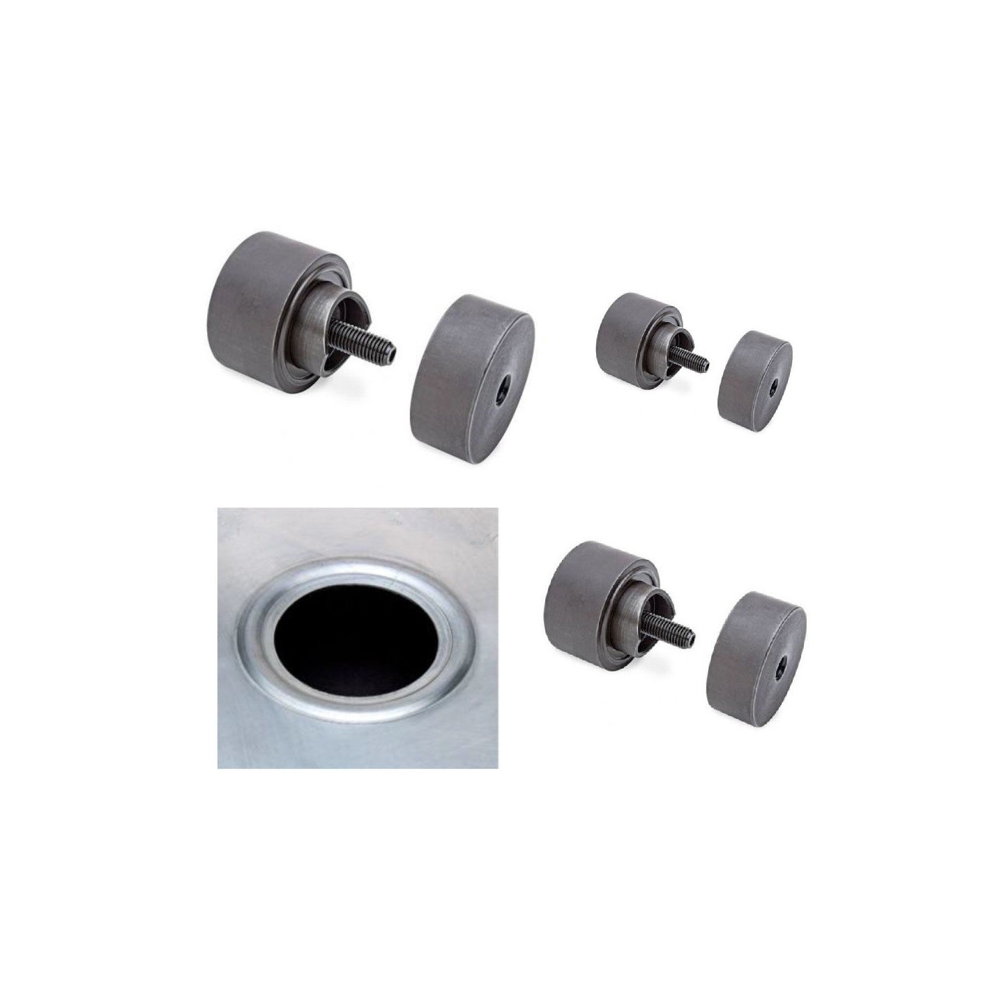 Punch and Bead dies - 3 delige set 1", 1-1/2" en 2"