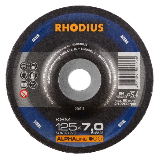 Afbraamschijf met kom 125x7mm KSM V27 Rhodius