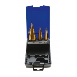 Stappenboor set 4-30mm titanium gecoat 3-delig
