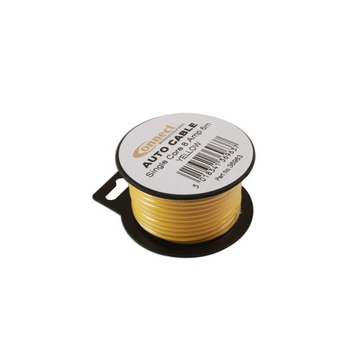 Draad 1mm2 geel PVC - mini haspel 6 meter
