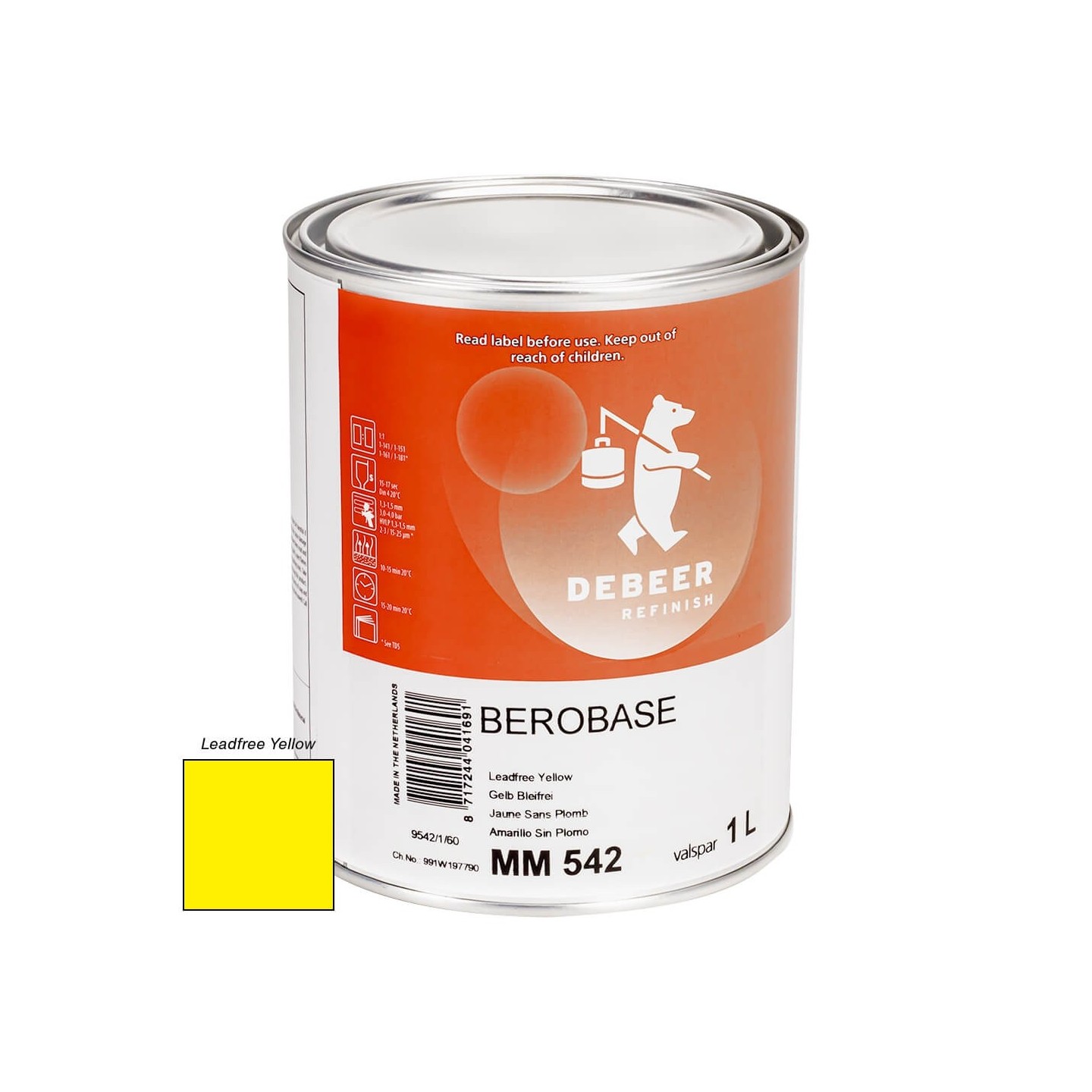 MM542 Leadfree Yellow 1 Liter Mengkleur BeroBase 500 Series