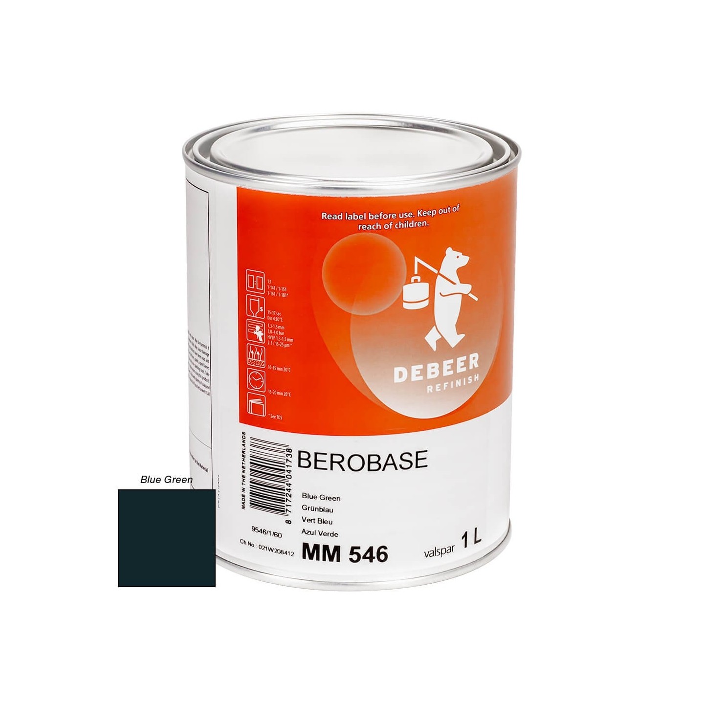 MM546 Blue Green 1 Liter Mengkleur BeroBase 500 Series