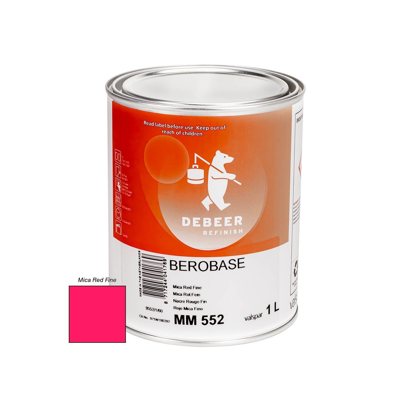 MM552 Mica Red Fine 1 Liter Mengkleur BeroBase 500 Series