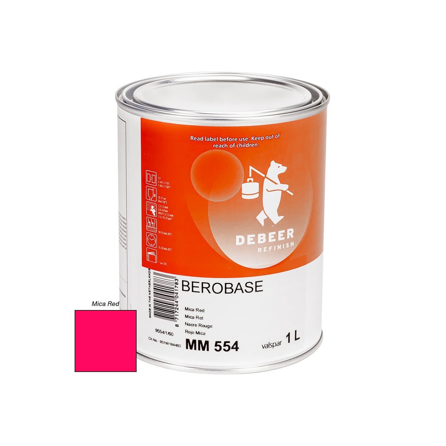 MM554 Mica Red 1 Liter Mengkleur BeroBase 500 Series