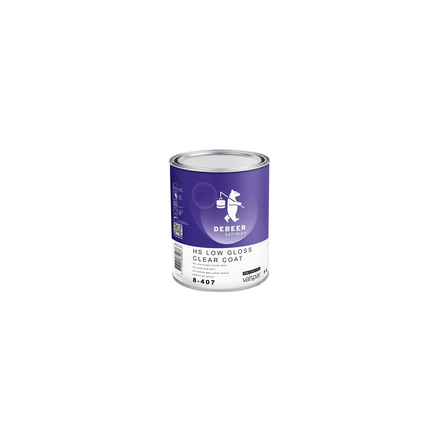 HS Low gloss Clear Coat - 1 liter - 8-407 De Beer