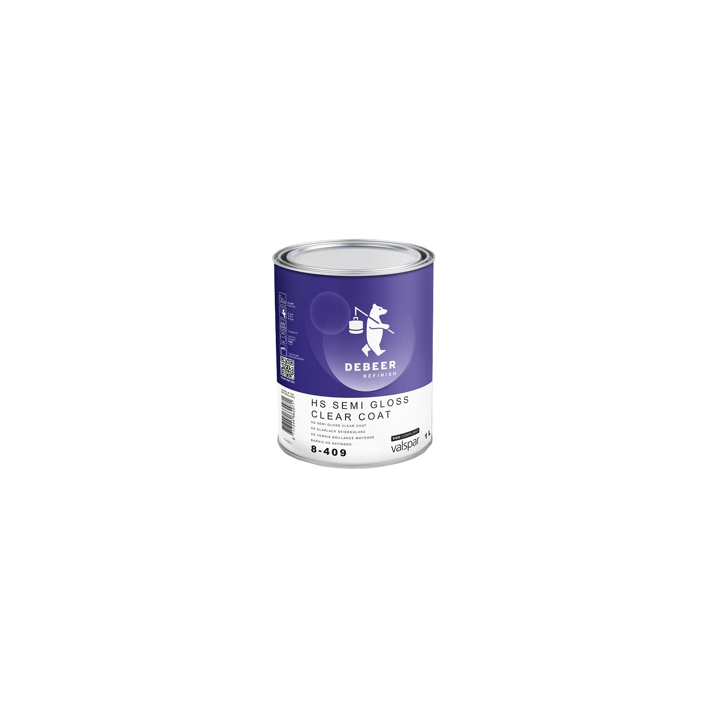 HS Semi gloss Clear Coat - 1 liter - 8-409 De Beer