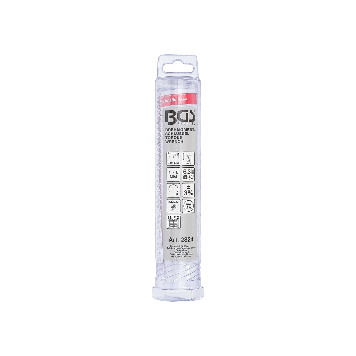 Momentsleutel 6,3 mm (1/4″) | 1 – 6 Nm - BGS 2824