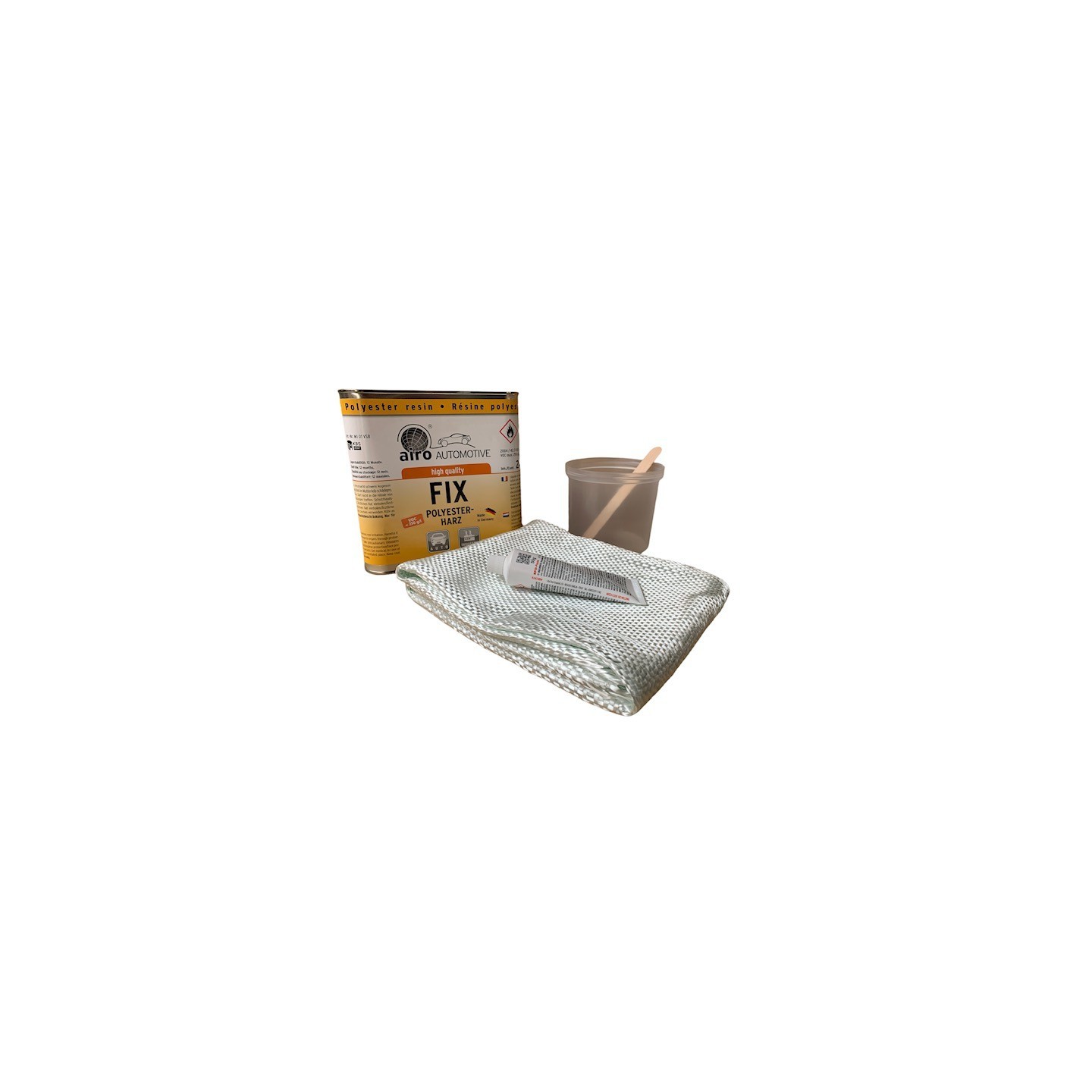 Airo 2,5 kg FIX Polyester reparatie set met verharder en glasmat